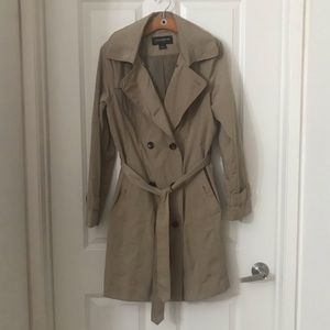 Liz Claiborne Khaki Trench Coat w/ hood